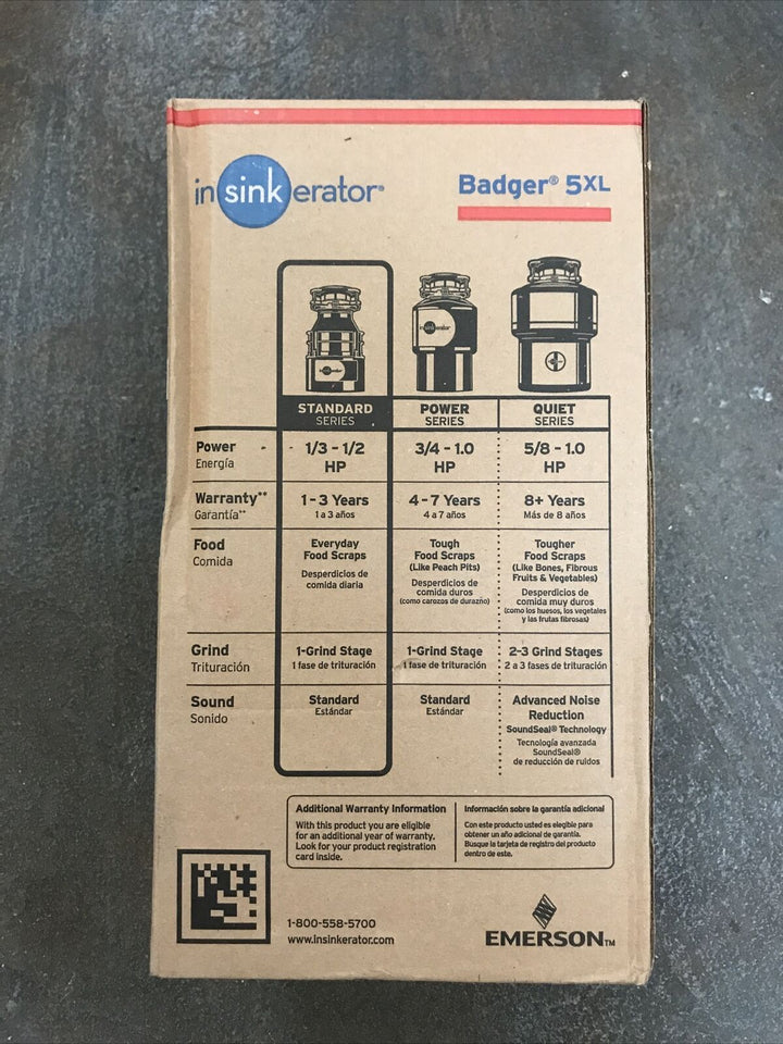 InSinkErator Standard Series Badger 5XL Garbage Disposal - 1|2 Horse Power