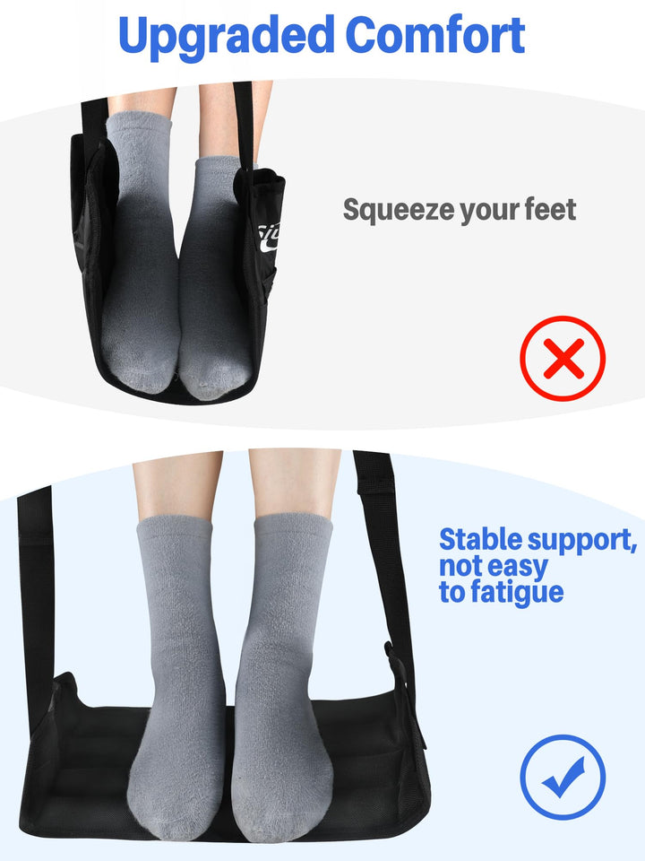 Siumir Airplane Foot Rest, Wider Foot Hammock for Plane Travel to Relax Your Feet, Upgraded Support/No Clashing/Thickened Foam/Portable Design, Also for Long Car Trips and Offices (14")