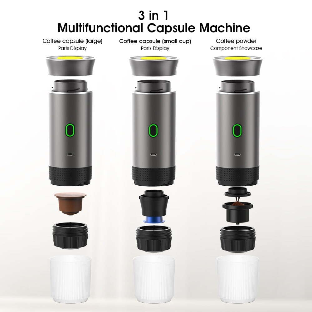 Portable Espresso Machine, 20 Bar Fast Heating Espresso Maker with Car Charger