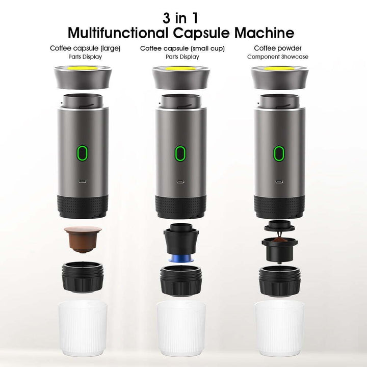 Portable Espresso Machine, 20 Bar Fast Heating Espresso Maker with Car Charger