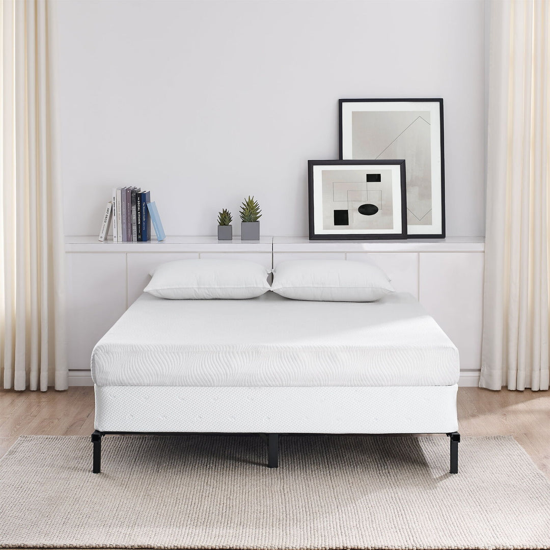 Mainstays 7  Adjustable Metal Bed Frame  Black  Adjusts Twin - Queen  Box Spring Required