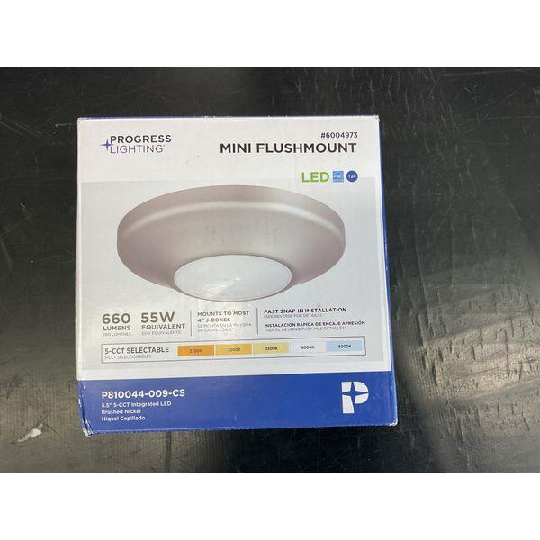 Progress Lighting Mini Flushmount LED - 5-CCT Selectable, Brushed Nickel Retail $30.00