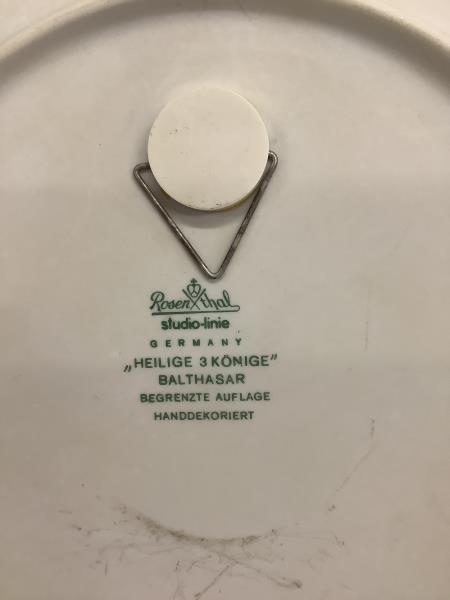 Rosenthal Studio-Line Christmas Plate "Heilige 3 Könige Balthasar" 1994 Retail $119.99