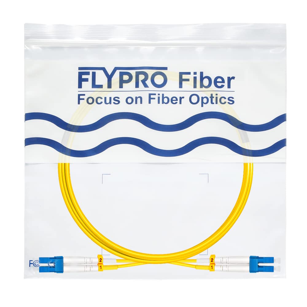 FLYPROFiber- 4M OS2 Fiber Patch Cable LC to LC, Length Options: 0.2m-300m, 1G/10GB Single Mode Duplex 9/125um SMF Fiber Optic Cable Cord LSZH 4Meter(13ft)