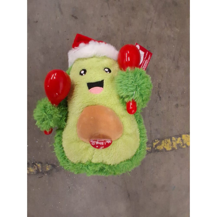 Holiday Time Avocado Plush - Singing, Santa Hat Retail $15.00