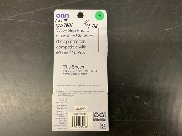 Onn. iPhone 16 wavy grip phone case Retail $12.98