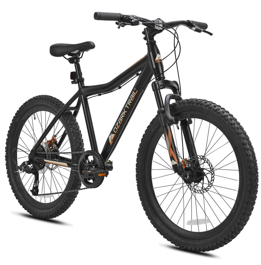24  Ozark Trail Vibe Mountain Bicycle  8 Speed  Black  Fits Riders 4 6  - 5 6   Teen