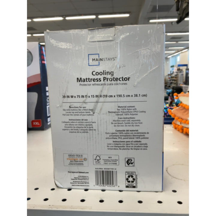 Mainstays Cooling Waterproof Fitted Mattress Protector  Twin