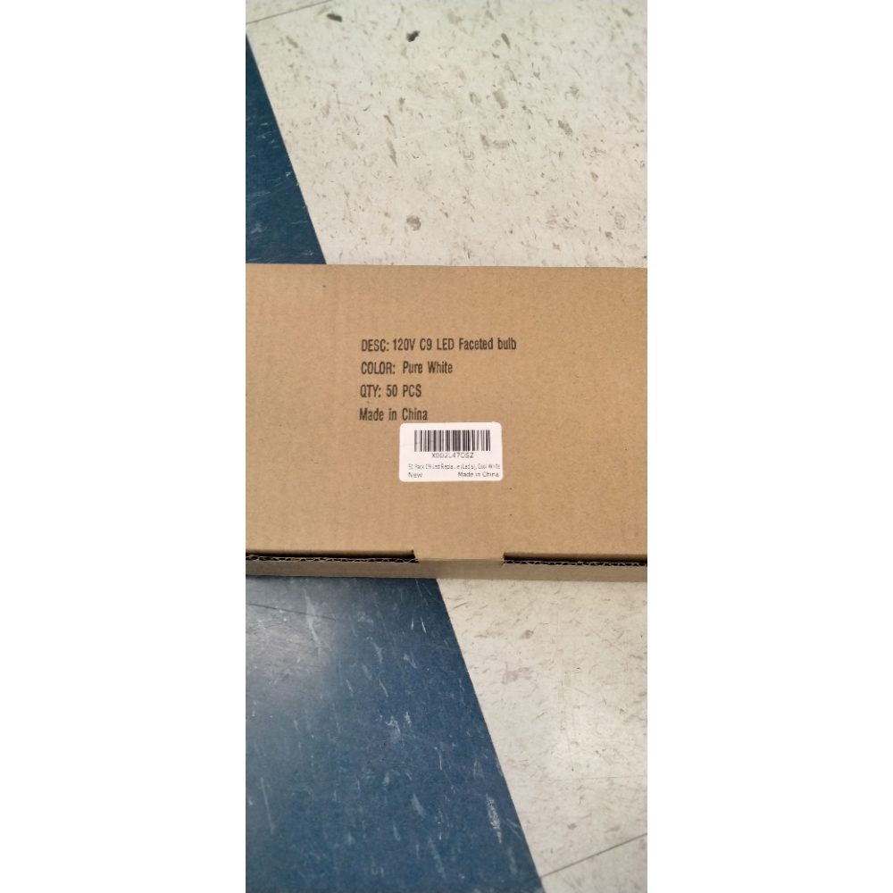 Minetom 50 Pack C9 Led Replacement Christmas Light Bulb, C9 Shatterproof Led Bulb for Christmas String Light, E17 Intermediate Base, Commercial Grade Dimmable Bulbs, 2 Diode (Led's), Cool White