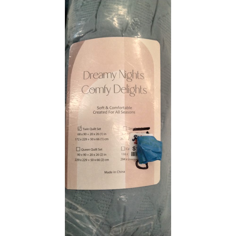 WDCOZY Blue Twin Quit Size Bedding Sets with 1 Pillow Sham, Lightweight Soft Bedspread Coverlet, Quilted Blanket Thin Comforter Bed Cover for All Season, 2 Pieces, 68x90 inches