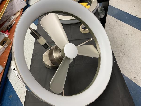 Artika Edwin Fan Led - Modern Ceiling Fan with Ring Light, 3-Blade, Silver Finish Retail $149.99