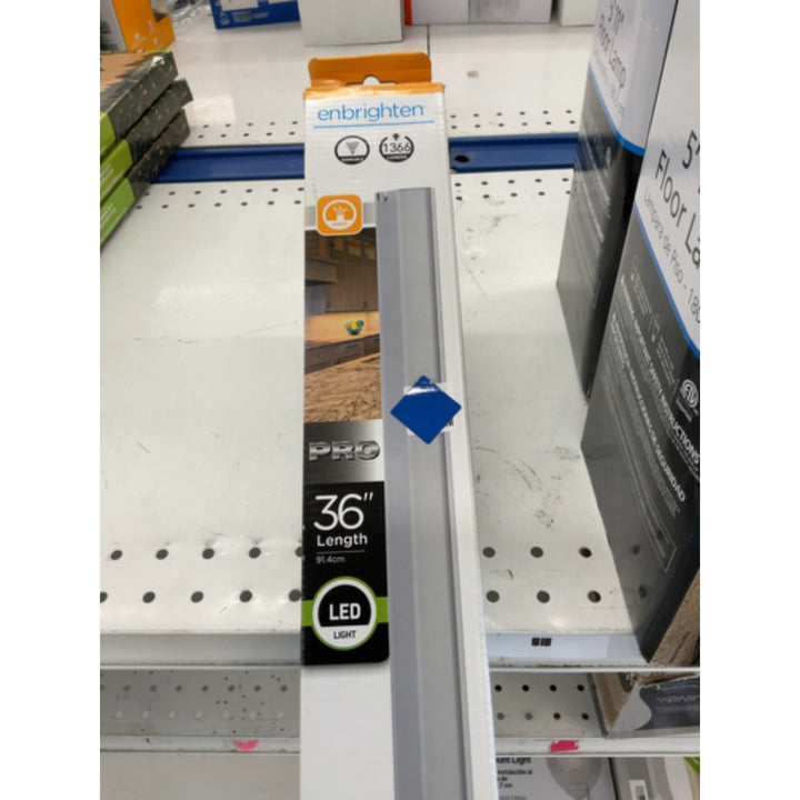 Enbrighten 36 Inch LED Under Cabinet Light Fixture, Direct Wire, In-Wall Dimmer Compatible, 1366 Lumens, 3000K Soft White, Steel Housing, White Finish, 38981-T1