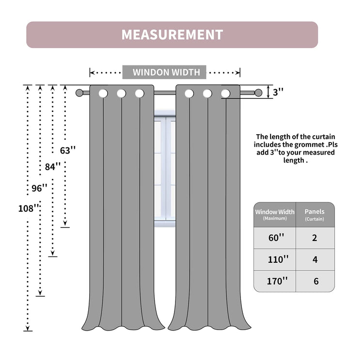 D E CURTAIN 100% Blackout Curtains for Bedroom, Full Room Darkening Curtains 96 inches for Quality Sleep Long 2 Panels(52 x 96 Inch,Light Purple Drapes)