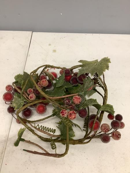 Artificial Frosted Berry and Leaf Garland - Red Berries Retail $9.99