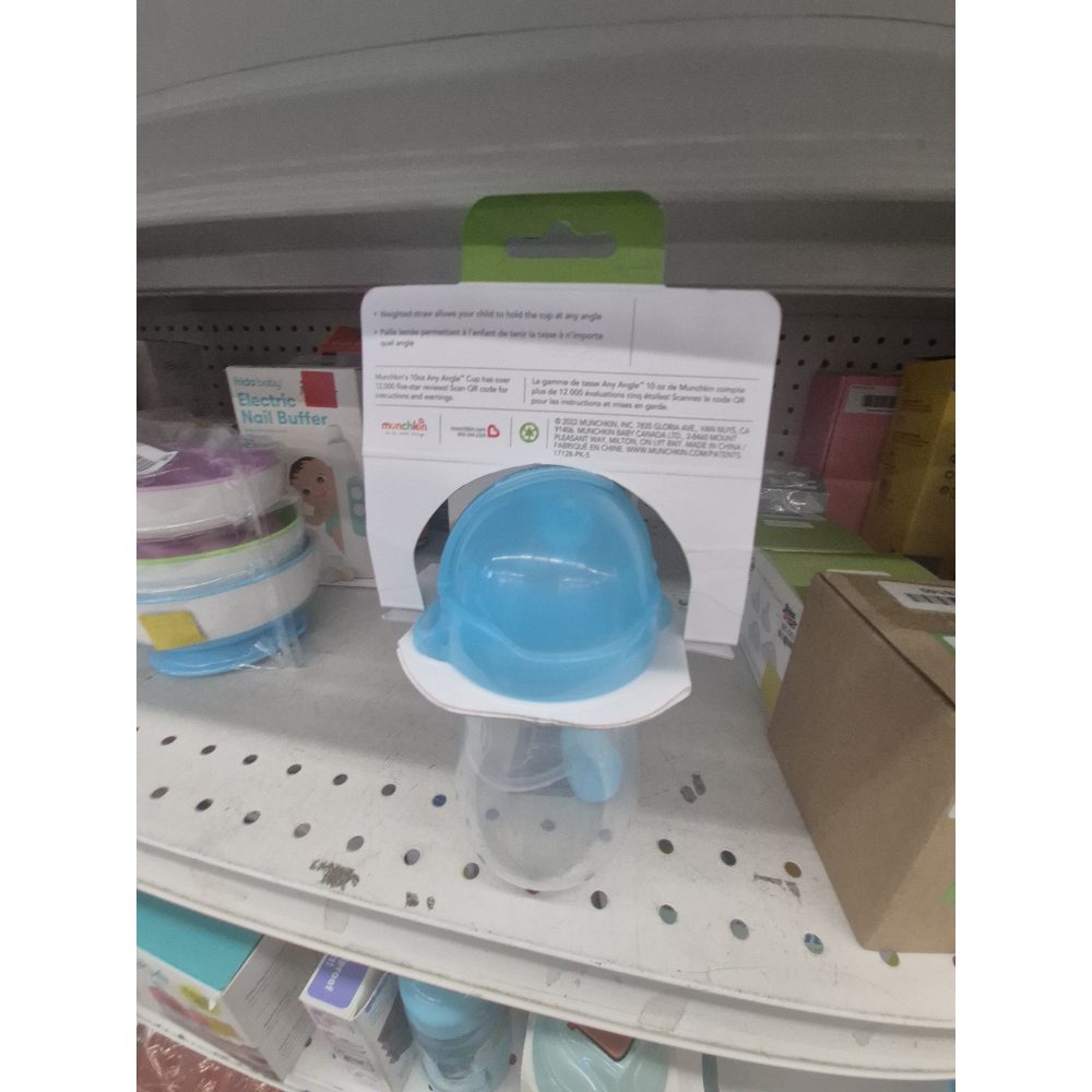 Munchkin Miracle 360 Sippy Cup, Angled Straw - Spill-Proof, BPA-Free, Blue