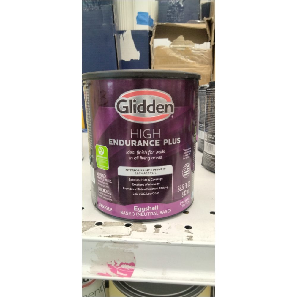 Glidden High Endurance Plus, Interior, Accent Base, Eggshell, Quart