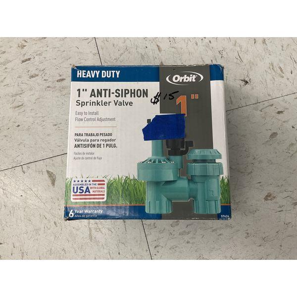 Orbit 1" Anti-Siphon Sprinkler Valve - Heavy Duty, Easy Install, Flow Control Retail $15.00