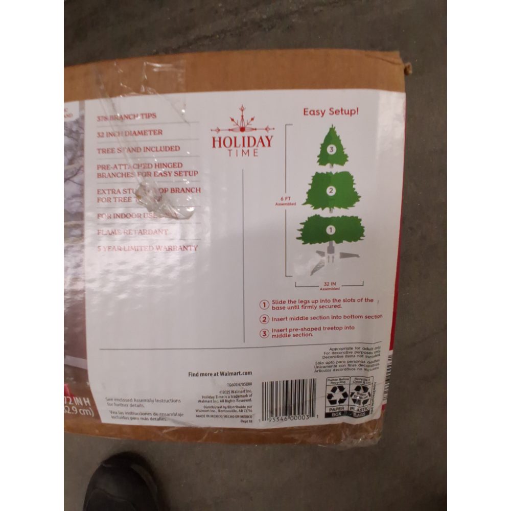 6' Wesley Pine Green Artificial Christmas Tree, by Holiday Time Retail $18.00