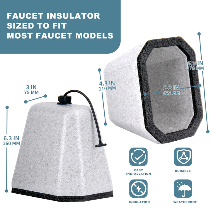 Outdoor Faucet Covers for Winter Freeze Protection, Foam Spigot Covers Winter Insulated for Outside,Hose Bib Cover for Winter (4 Pack)