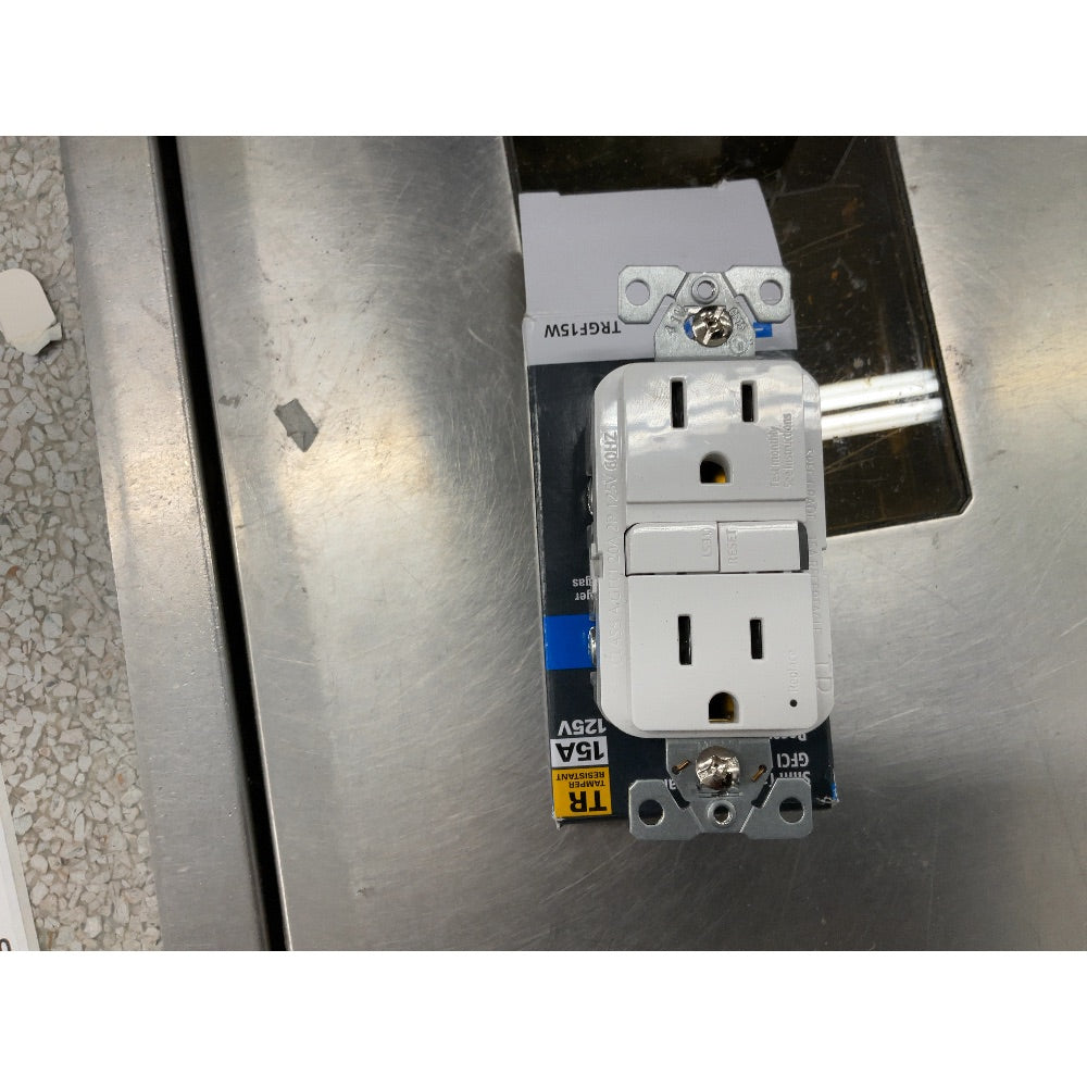 Eaton TRGF15W Slim Tamper Resistant GFCI Receptacle - 15A 125V, White
