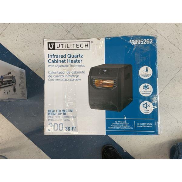 UTILITECH Infrared Quartz Cabinet Heater - Adjustable Thermostat, 1500 Watts Retail $60.00