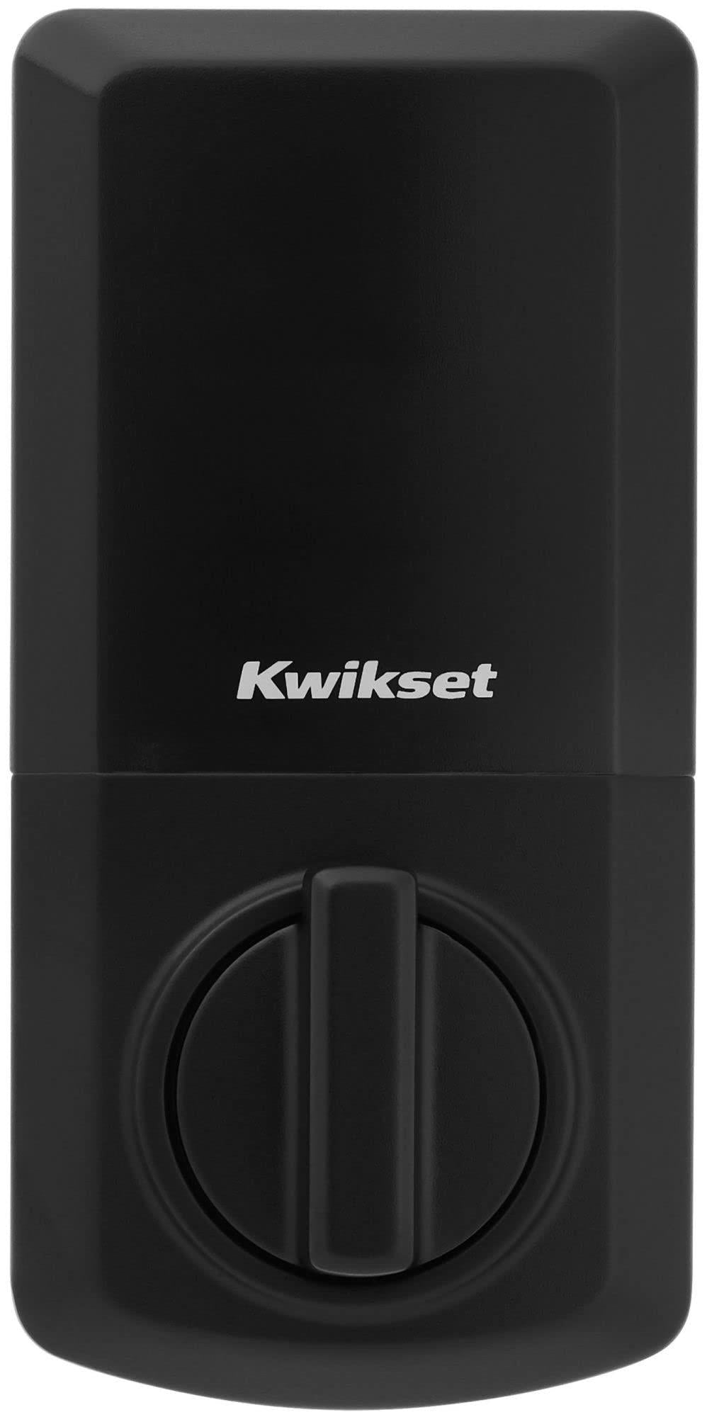 Kwikset 9270CNT-514S Contemporary SmartCode Touchpad Electronic Deadbolt SmartKey Matte Black Finish