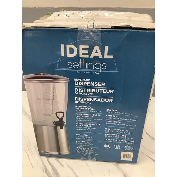 IDEALsettings Stainless Round Beverage Dispenser - 3 Gallon BPA-Free Tritan Plastic Retail $75.00
