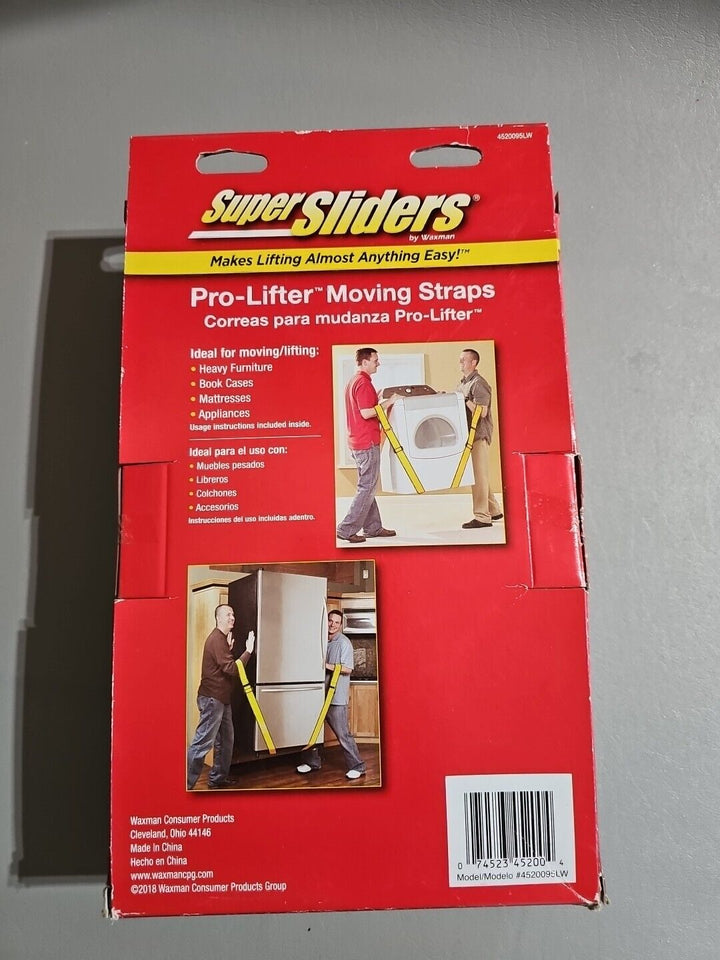 Super SLIDERS Set of 2, 9ft Pro-Lifter Moving Straps Supports up to 600lbs