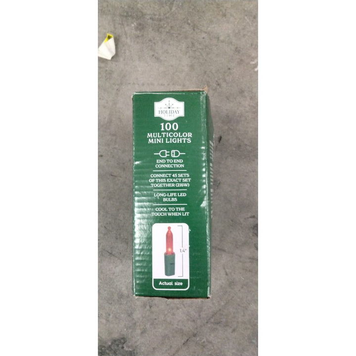 Holiday Time 100 Multicolor Mini Lights, LED, Indoor/Outdoor, Green Wire Retail $15.00