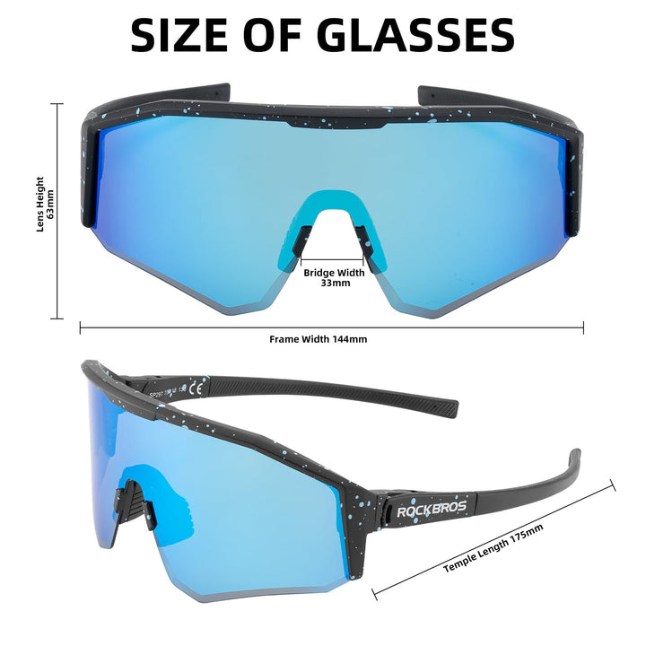 ROCKBROS Polarized Cycling Sunglasses Men and Women Lightweight Sport Glasses TR90 Frame UV400 Ski Golf Fishing Sunglasses