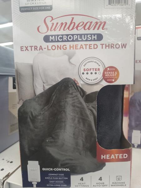 Sunbeam microplush extra long heated throw Retail $34.97