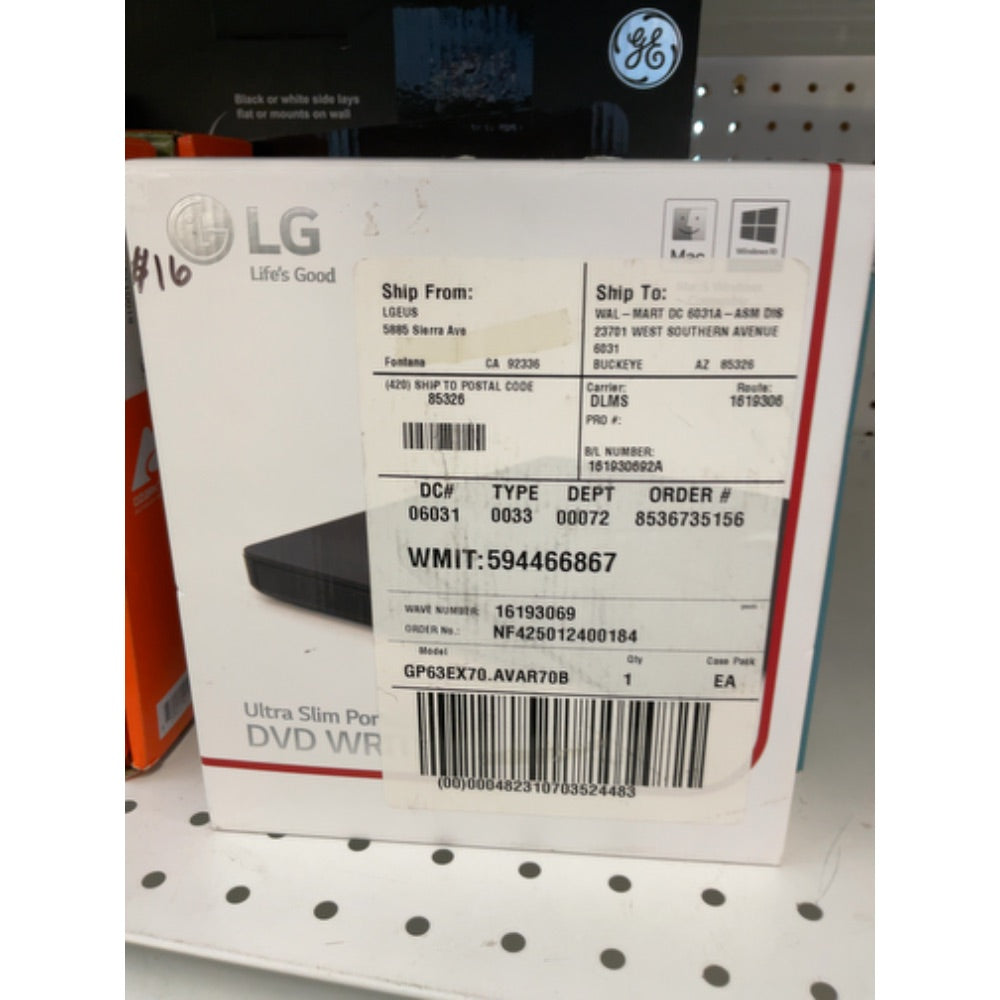 LG EX70 Ultra Slim Portable DVD Writer Windows/Mac (GP63EX70)