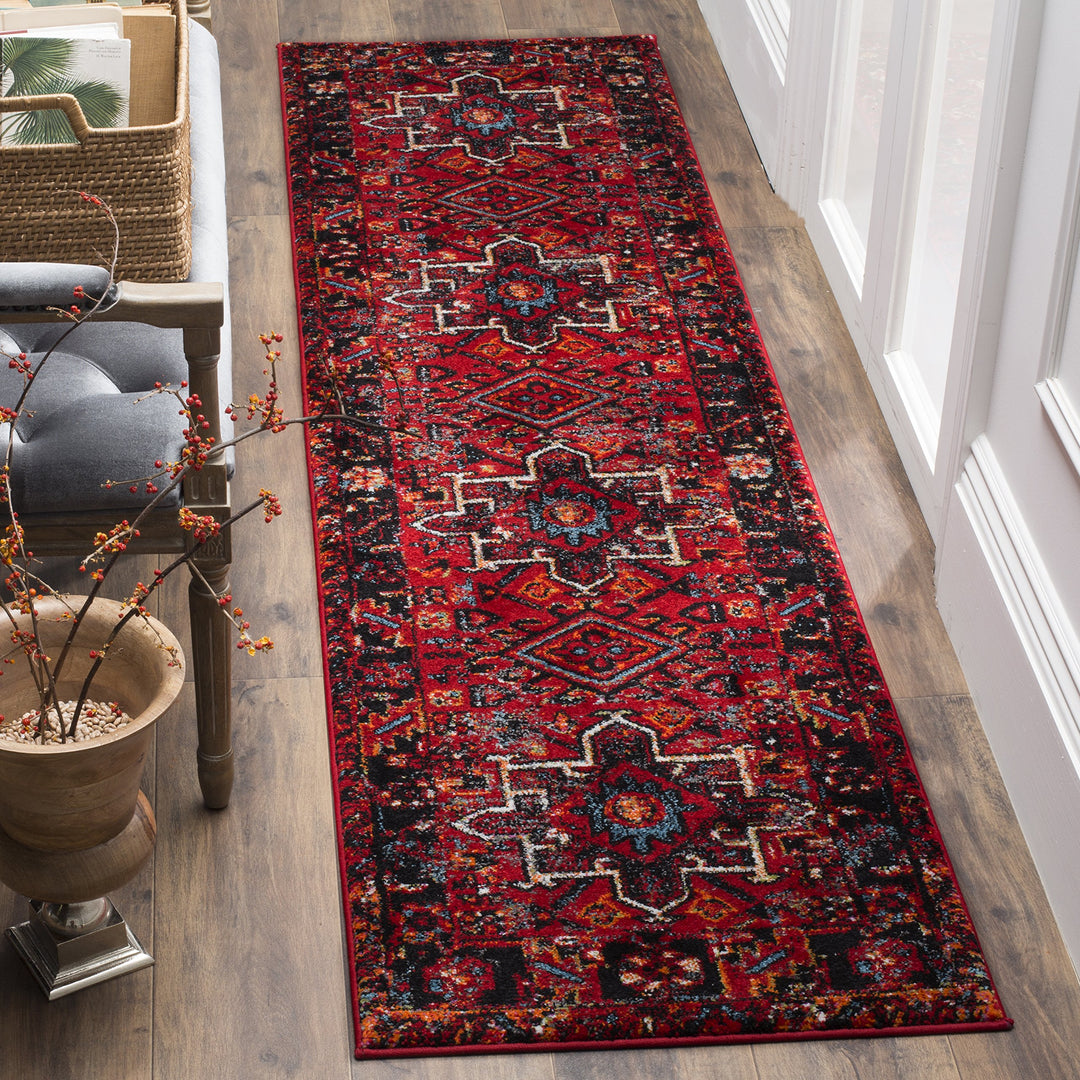 SAFAVIEH Vintage Hamadan Collection Runner Rug - 2'3" x 10', Red & Multi, Oriental Traditional Persian Design, Non-Shedding & Easy Care, Ideal for High Traffic Areas in Living Room, Bedroom (VTH211A)