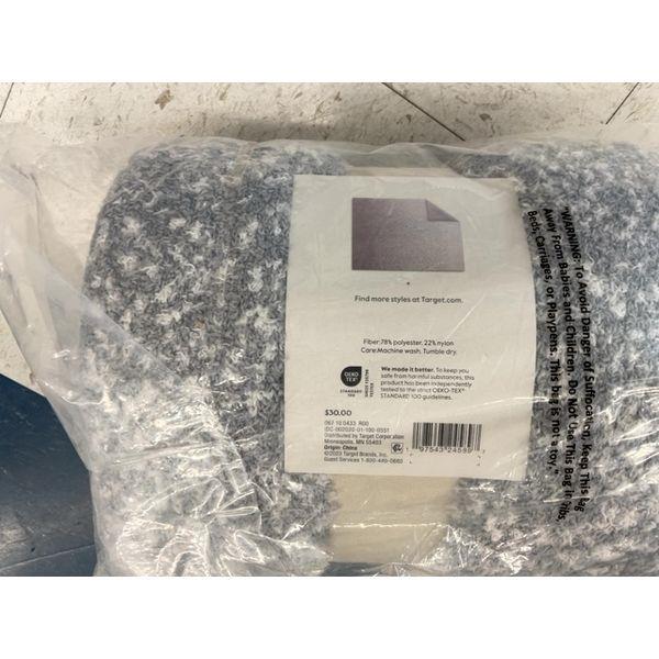 Threshold Throw Blanket, Textured Weave, Gray Retail $30.00