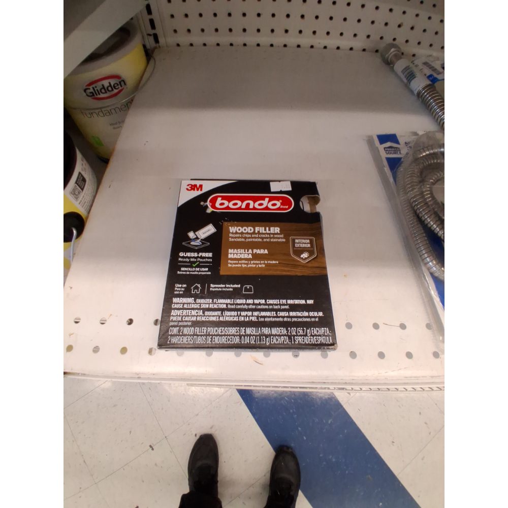 bondo Wood Filler Ready Mix Pouches, Contains 2 Wood Filler Pouches 2 oz with 2 Hardners and 1 Spreader, Repairs Chips and Cracks in Wood, Sandable, Paintable, and Stainable (WF-2PK-ES)