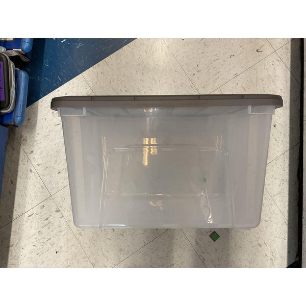 Storage Container, Plastic Bin with Lid - Stackable, Home Organization