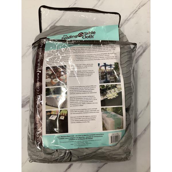 The Folding Table Cloth Multi-Use Tablecloth - 6 Foot Folding Tables - Silver Retail $30.00