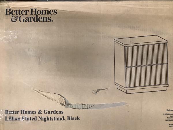 Better Homes & Gardens Lillian Fluted Nightstand, Black Retail $118.00