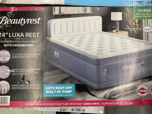 Beautyrest headboard luxarest 24” queen size raised air mattress Retail $157.00