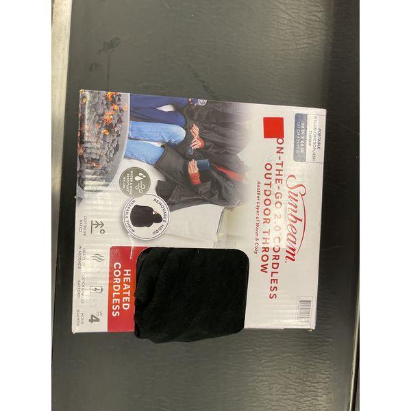 Sunbeam On-The-Go 2.0 Cordless Outdoor Throw - Portable, Heated, Removable Hood Retail $60.00