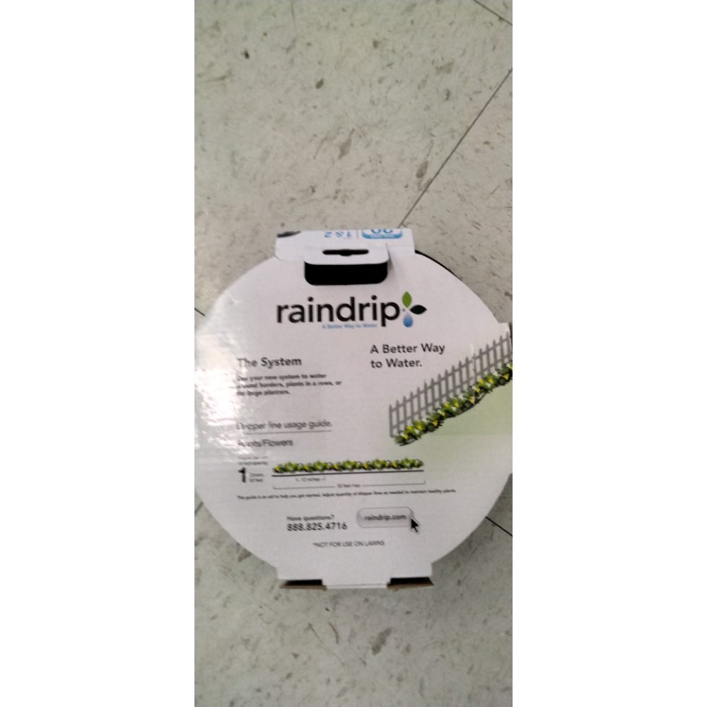 Raindrip R280DT Drip-A-Longâ„¢ 1/4 in. Dripline Kit includes 50 feet of 1/4-Inch Dripline preassembled with 1/2 GPH drippers, 5 Barbed Tees, 5 Barbed Elbows, 5 Barbed Couplings, 5 End Plugs