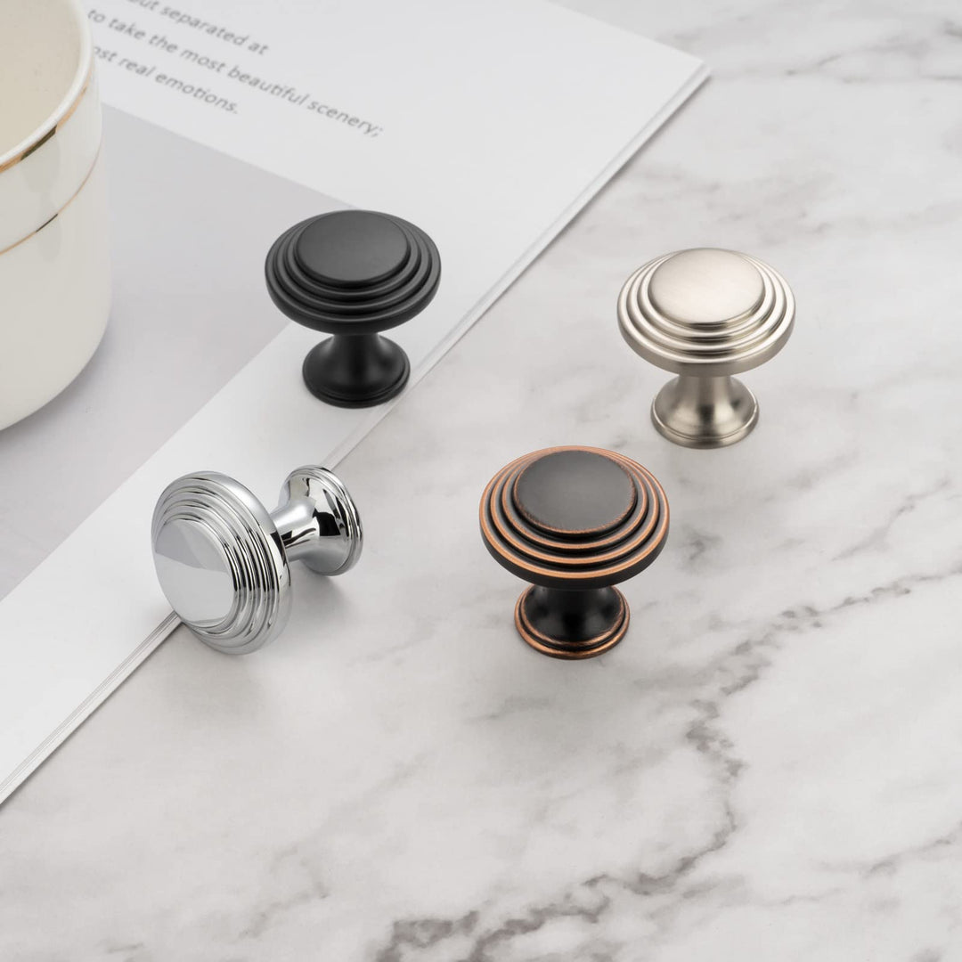 KOOFIZO 10-Pack Cabinet Pull - Chrome Furniture Handle, 5 Inch/128mm Screw Spacing, P19 Solid Hardware for Kitchen Cupboard Door, Bedroom Dresser Drawer, Bathroom, Vanity, Wardrobe