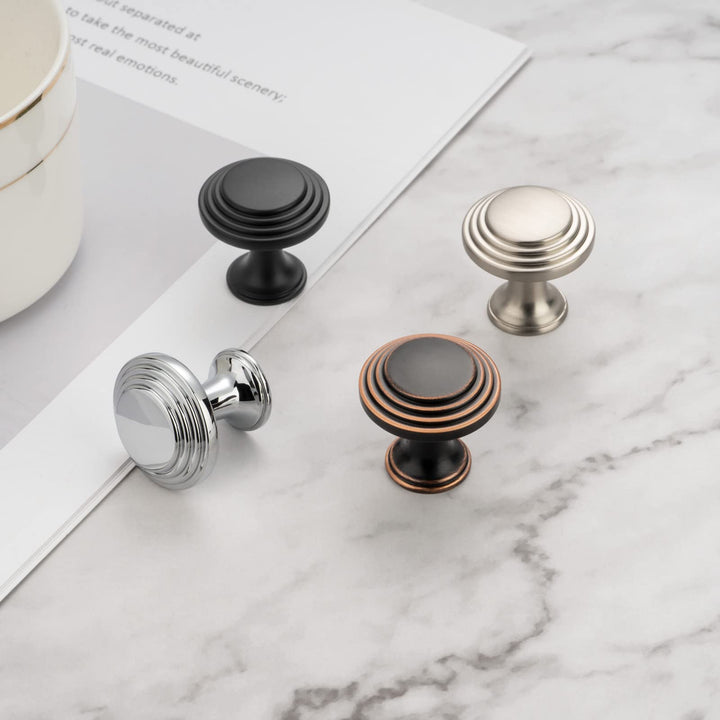 KOOFIZO 10-Pack Cabinet Pull - Chrome Furniture Handle, 5 Inch/128mm Screw Spacing, P19 Solid Hardware for Kitchen Cupboard Door, Bedroom Dresser Drawer, Bathroom, Vanity, Wardrobe