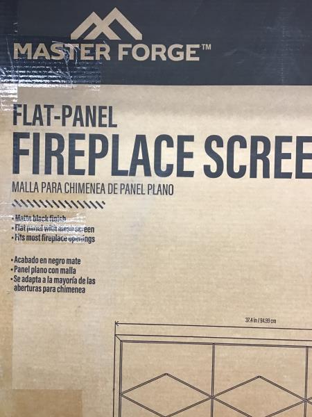 Master Forge Flat-Panel Fireplace Screen - Matte Black Finish, Mesh Screen Retail $65.00