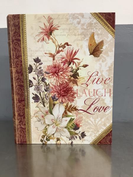 Floral 'Live Laugh Love' Decorative Storage Box Retail $35.00