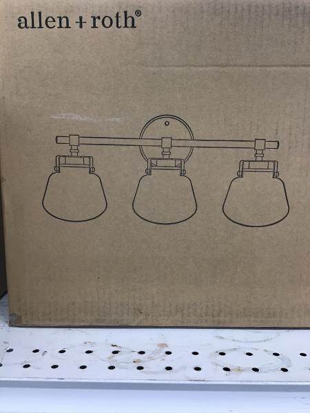 Allen + Roth 3-Light Vanity Bar, Model JTQ1393A RUST Retail $70.00