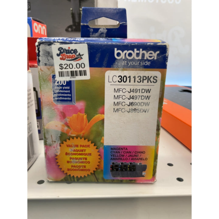 Brother Genuine LC30113PKS 3-Pack Standard Yield Color Ink Cartridges, Page Yield Up to 200 Pages/Cartridge Includes Cyan, Magenta and Yellow, LC3011