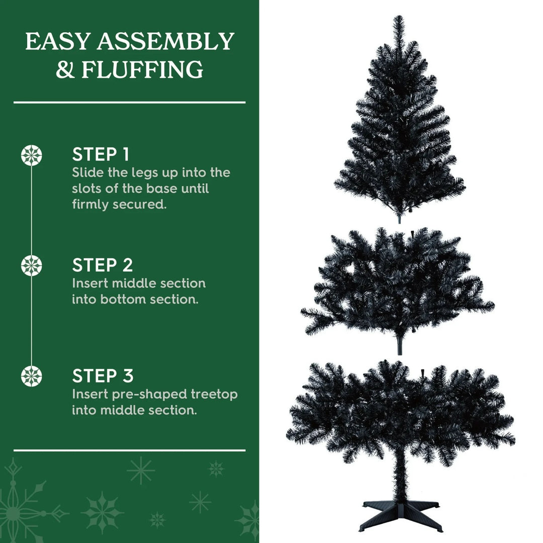 6.5ft Prelit Madison Pine Black Artificial Christmas Tree Warm White LED Lights Retail $15.00