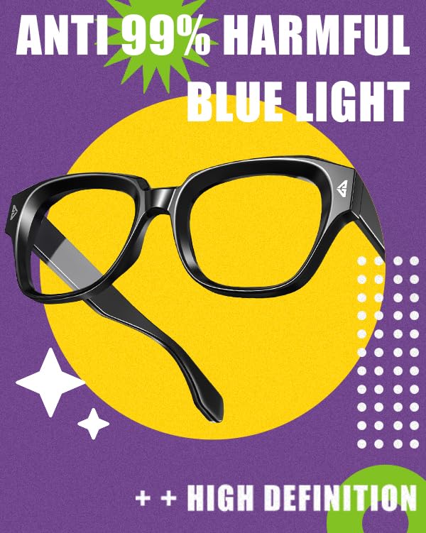 VISOONE Light Weight Square Blue Light Blocking Glasses with Anti Computer Glare for Gaming Women and Men GROUSE