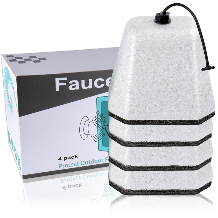 Outdoor Faucet Covers for Winter Freeze Protection, Foam Spigot Covers Winter Insulated for Outside,Hose Bib Cover for Winter (4 Pack)